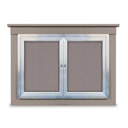 United Visual Products 36"x36" 1-Door Enclosed Letterboard, Header, Grey Vinyl/Lt Oak UV2623HD-LTOAK-GREYVL
